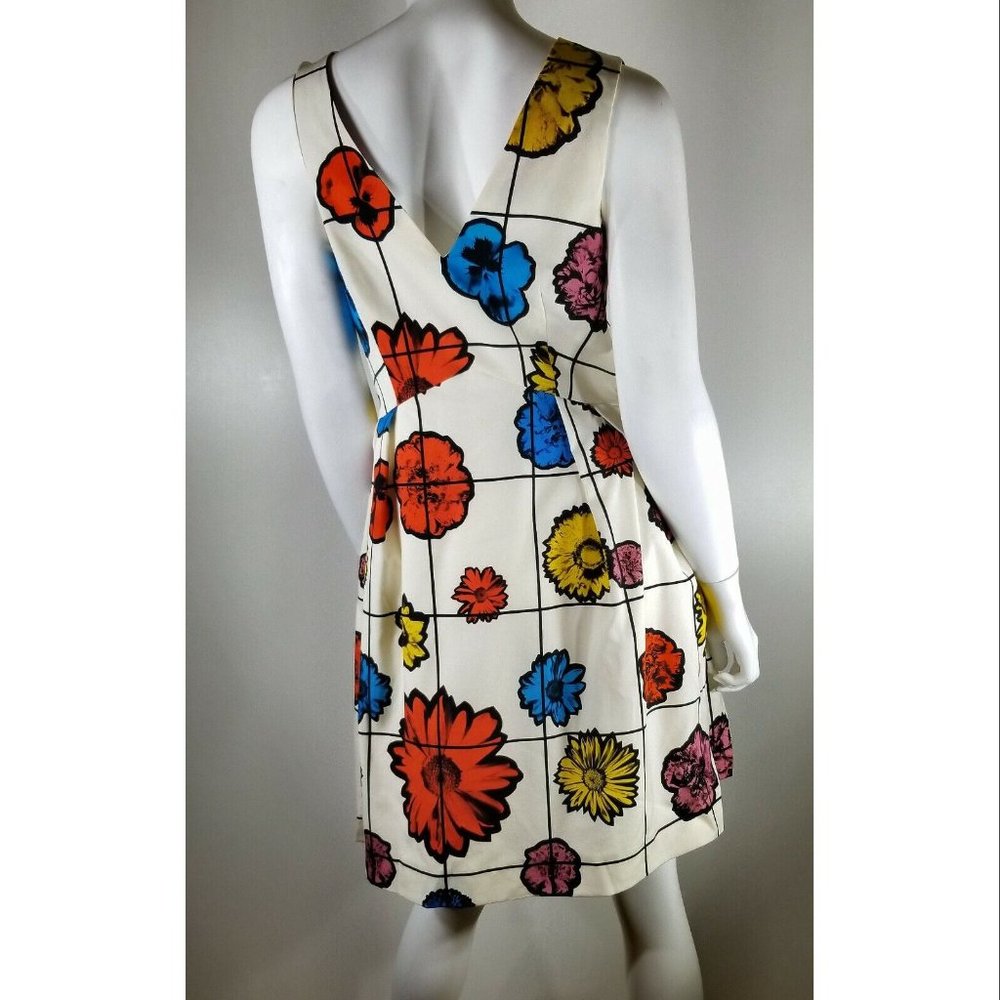 Moschino floral grid print mini dress, White, Women's Size US 8 / UK 10 NWT - Picture 7 of 11